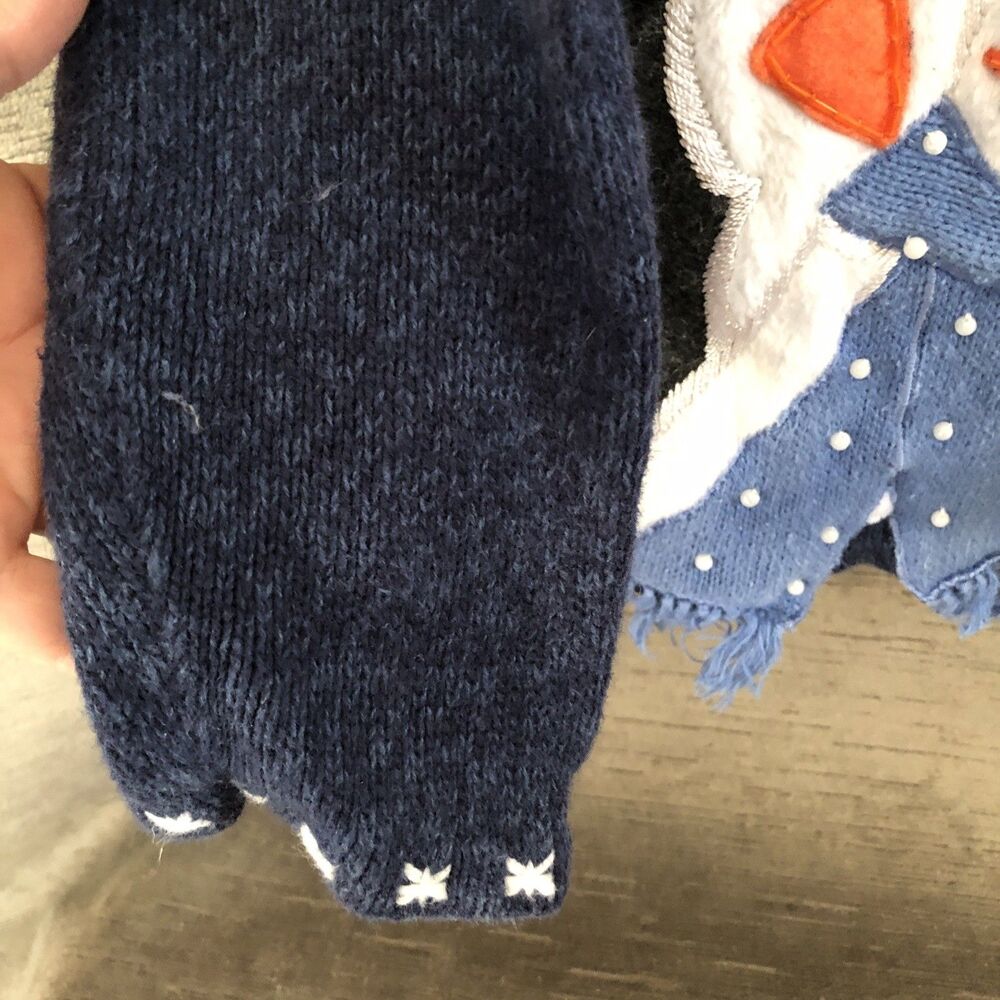 Women’s Size L 14/16 Penguin Christmas Winter Blue Zip Up Cardigan Sweater - Picture 15 of 16